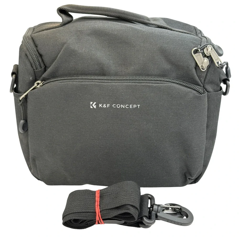 K&F Concept Black Camera Shoulder Bag Padded DSLR Mirrorless Messenger Case